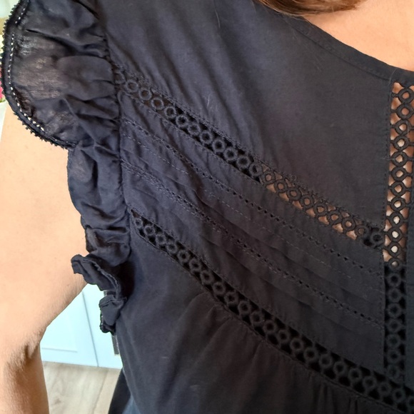 Navy Blue Ruffled Sleeved Top - Picture 5 of 6